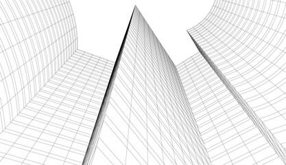 Fototapeta premium abstract architecture drawing vector illustration