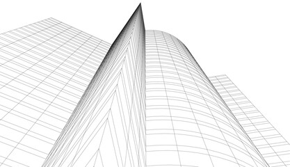 abstract architecture drawing vector illustration