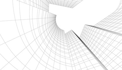 abstract architecture drawing vector illustration