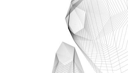 abstract architecture drawing vector illustration