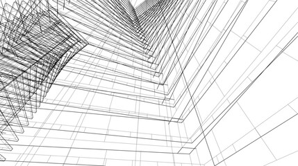 abstract architecture drawing vector illustration
