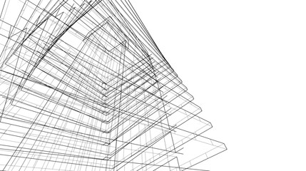 abstract architecture drawing vector illustration