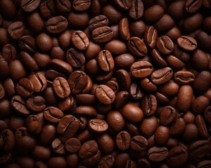 Fototapeta premium Coffee beans background. Generative AI.