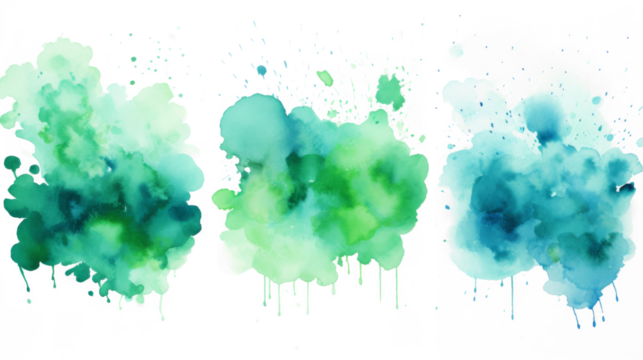 Trio of Watercolor Splashes set
