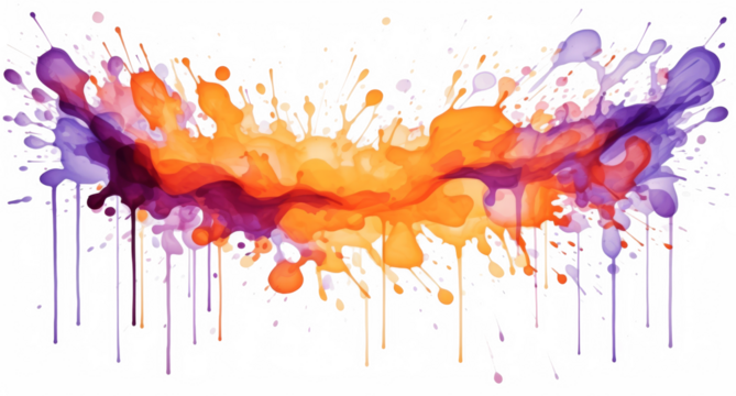 Colorful Paint Splash on Transparent Background