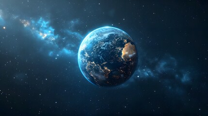 Fototapeta premium planet earth against the backdrop of star clusters in space
