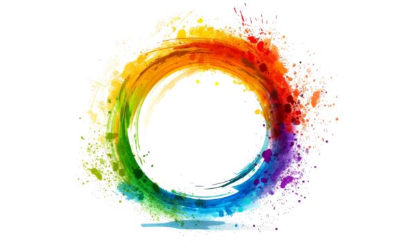 Abstract Colorful Paint Splash Circle