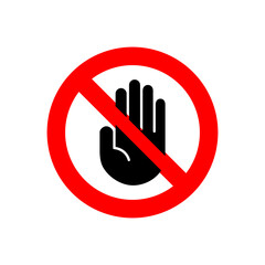 Stop icon vector. stop road sign. hand stop icon vector