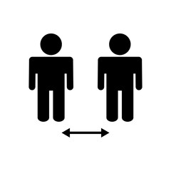 Social distance icon vector. social distancing icon. self quarantine sign