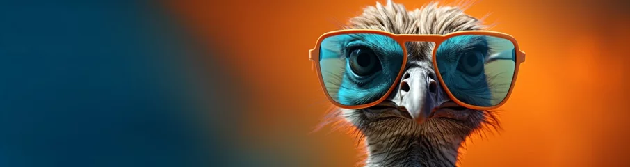 Deurstickers ostrich wearing sunglasses © Photo And Art Panda