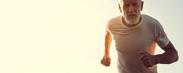 an image of an old man running, exercising, showing that Age is Just a Number, Embracing Fitness at Every Stage of Life