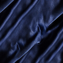 Seamless texture photo of blue colored wrinkled silk drapery material.