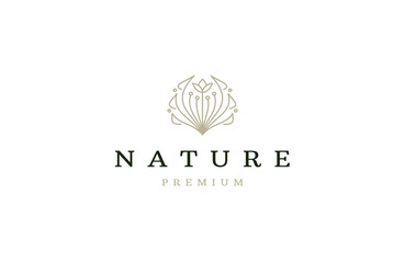 Fototapeta premium Flower line logo design template