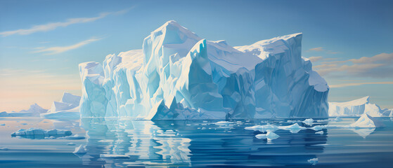 iceberg in the sea - obrazy, fototapety, plakaty