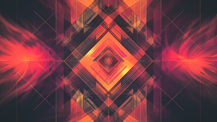 Abstract Digital Futurism. Minimalist Background with Geometric Pattern - obrazy, fototapety, plakaty