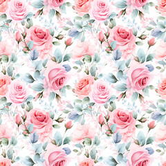 Watercolor Blossoms Seamless Pattern - 723452354
