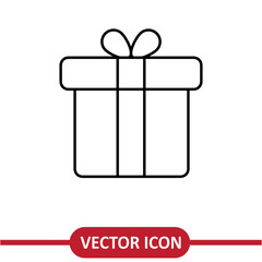 Gift icon vector. Gift box sign flat illustration on white background..eps