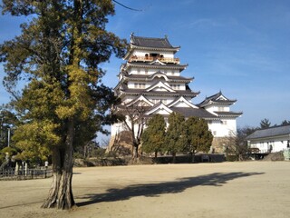Fukuyama Castle in Japan in winter