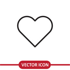 Heart icon vector. simple flat liner heart illustration on white background..eps