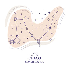 Star constellation Draco vector illustration © alinart