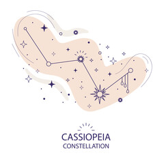 Star constellation Cassiopeia vector illustration © alinart