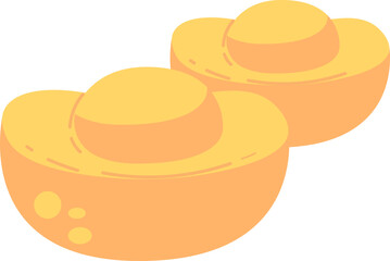 Goldern Ingots Illustration Object