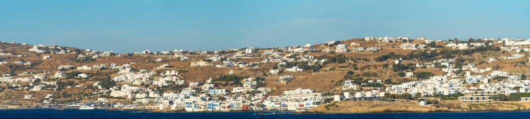 Fototapeta na wymiar Mykonos village panorama on Mykonos island. Greece