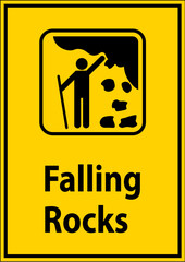 Campground Sign, Park Sign and Guide Sign, Falling Rocks
