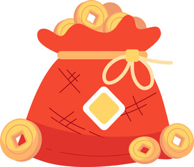 Bag Of Coins Illustration Object 