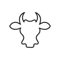 The best of Cow Head, simple cow head flat liner illustration on white background..eps