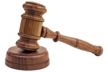 Wooden judge gavel, Cut out, Isolated on Transparent Background. Generative AI