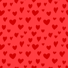 doodle red heart and red background, for wallpaper, wrapping paper, decorative, valentine day them