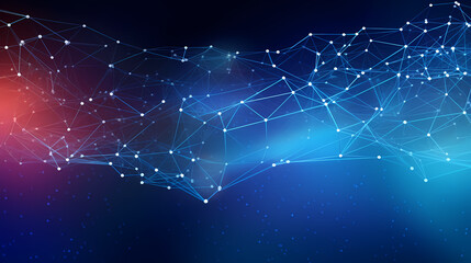 Fototapeta premium Future digital technology, abstract digital waves and particles on dark background