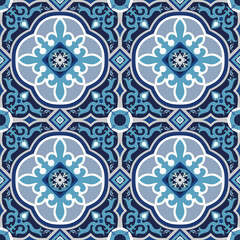 Seamless Portuguese and Spain luxury modern style abstract colorful ancient traditional design.