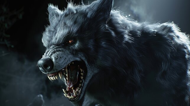 Enchanting Werewolf in the Night: A Captivating Vector Illustration for Fantasy and Horror Concepts