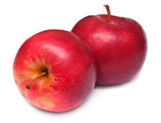 Two red apples isolated on white background