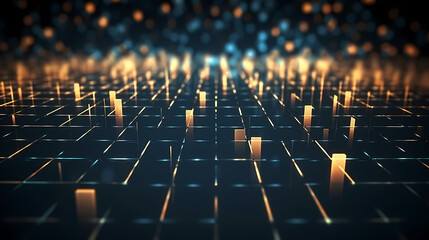 Obraz premium Digital technology particles abstract background, abstract analysis visualization