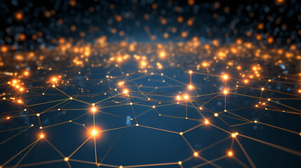 Fototapeta premium Digital technology particles abstract background, abstract analysis visualization