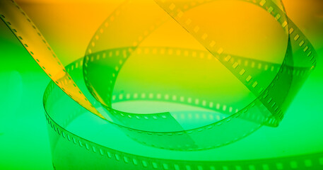 color background with film strip. film festivals, film production announcements of series and films...