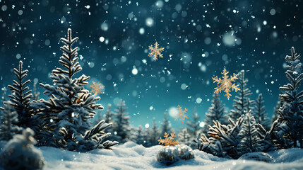 Obraz premium Festive snowflake background with beautiful design and space for text