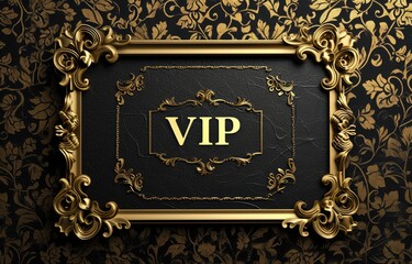 Vip v.i.p. sign logo text: a sophisticated blend on busines card, banner, and background, encapsulating exclusivity and luxury for an elite and distinguished corporate identity.