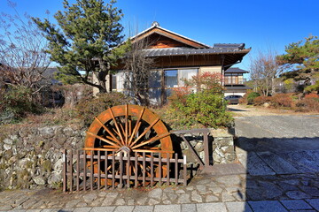 Obraz premium Magome-juku (Nakasendo) a Rustic stop on a feudal-era route at Magome, Nakatsugawa, Gifu, Japan