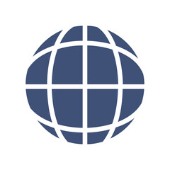 Vector globe icon planet symbol geography grid sign