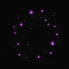 vector shiny light background with purple sparkles