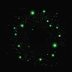 vector shiny light background with green sparkles