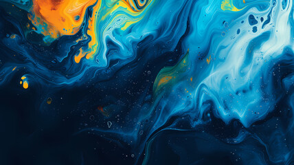 Fluid Movement with Bold Color Palette Abstract Futuristic Background - obrazy, fototapety, plakaty
