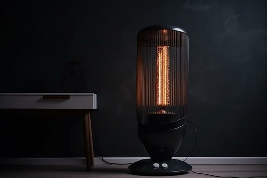 Modern and practical electric heater in authentic image. Generative AI