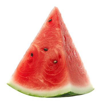Watermelon shaped like a pyramid, transparent background, isolated image, generative AI