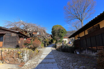 Fototapeta na wymiar Magome-juku (Nakasendo) a Rustic stop on a feudal-era route at Magome, Nakatsugawa, Gifu, Japan