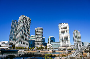 Obraz premium 横浜みなとみらいの都市風景